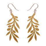 Olive Branch Drop Earrings - Gold