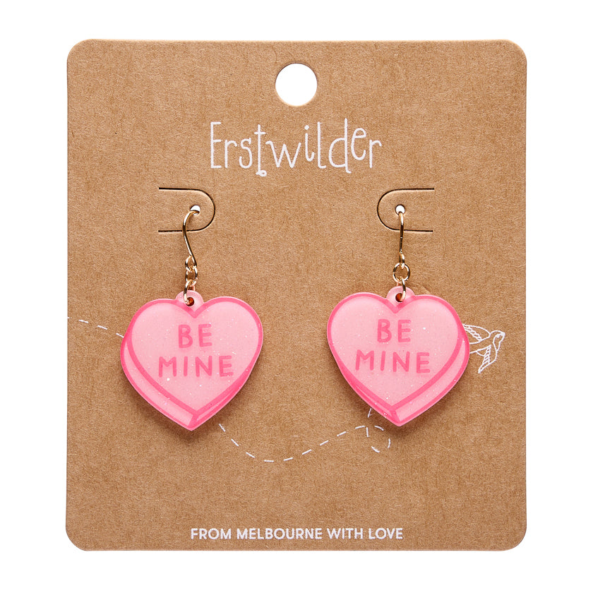 Candy Heart Drop Earrings – Pink