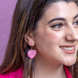 Candy Heart Drop Earrings – Pink