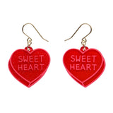 Candy Heart Drop Earrings – Red