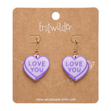 Candy Heart Drop Earrings – Purple