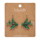 Swallow Drop Earrings - Green