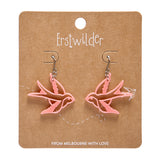 Swallow Drop Earrings - Pink