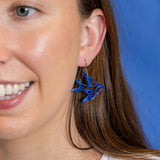 Swallow Drop Earrings - Blue