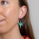 North Star Drop Earrings - Green