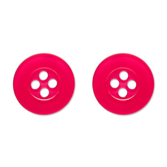 Button Stud Earrings - Pink