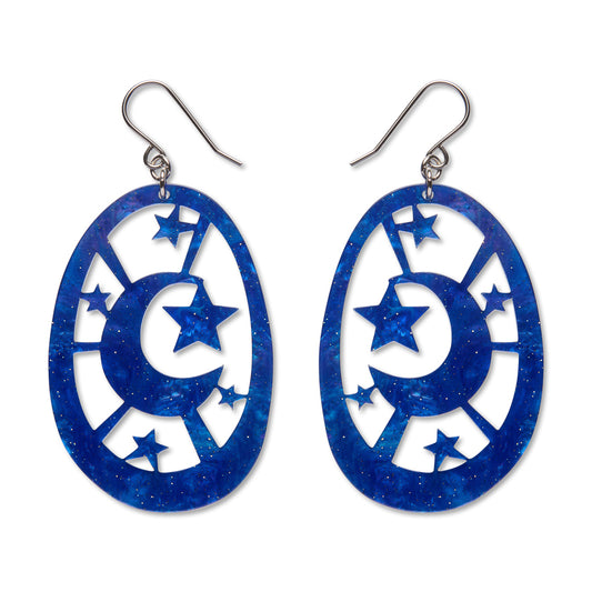 Moonlight Drop Earrings - Navy