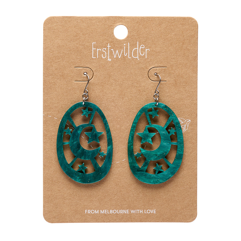 Moonlight Drop Earrings - Green