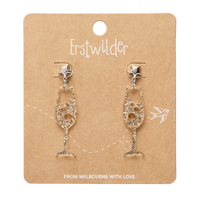 Champagne Bubbles Drop Earrings – Gold