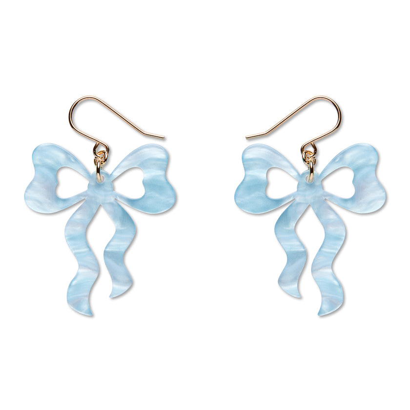 Bows Drop Earrings – Blue
