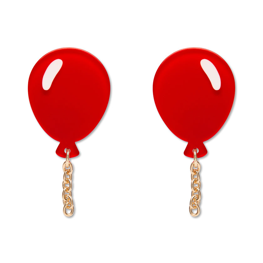 Balloons Drop Earrings – Red