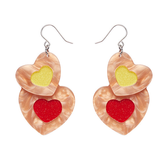 Lolly Heart Cookies Drop Earrings