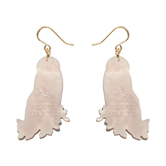 Regal Woodland Owl Drop Earrings