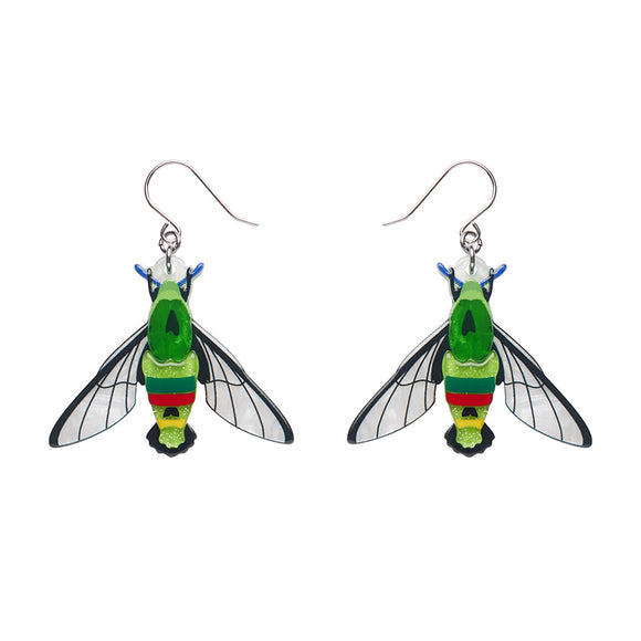 Glimmer the Hawk Moth Drop Earrings