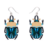 Ruby the Rainbow Stag Beetle Earrings