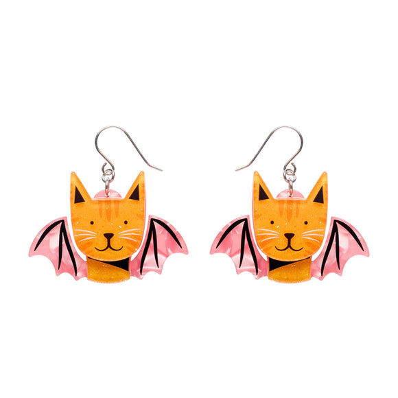 Winged Kitty Drop Earrings
