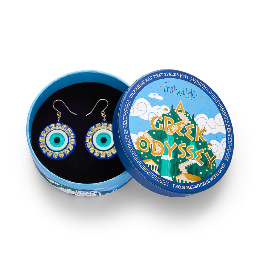 Evil Eye Amulet Drop Earrings