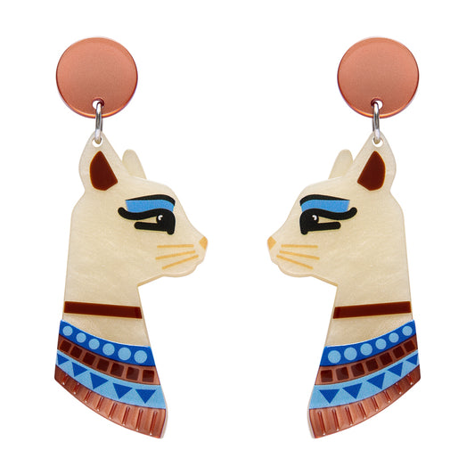 Bastet the Protector Drop Earrings