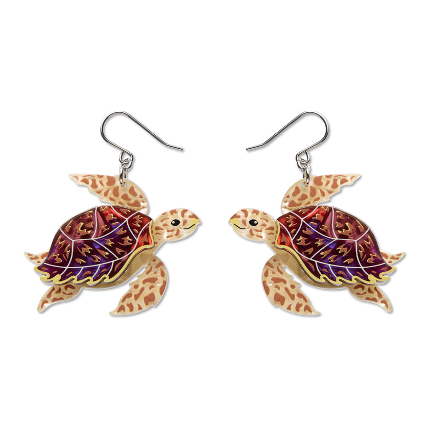 Hawksbill Turtle Drop Earrings