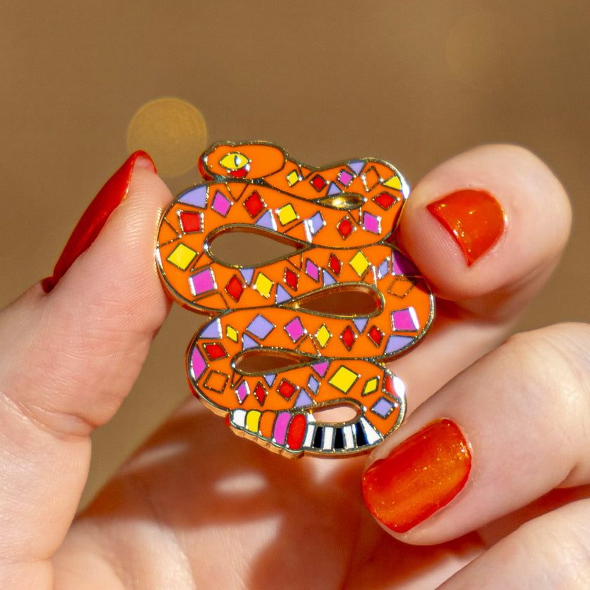 The Rowdy Rattlesnake Enamel Pin