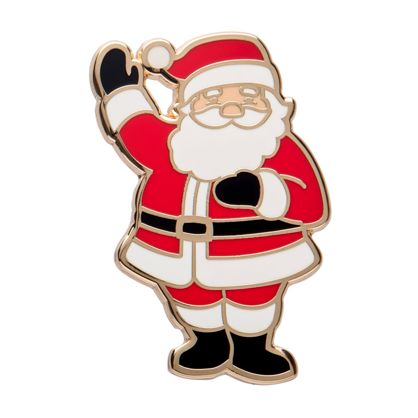 Santa Pin Design Santa’s Surprise Enamel Pin – Windsor Lane