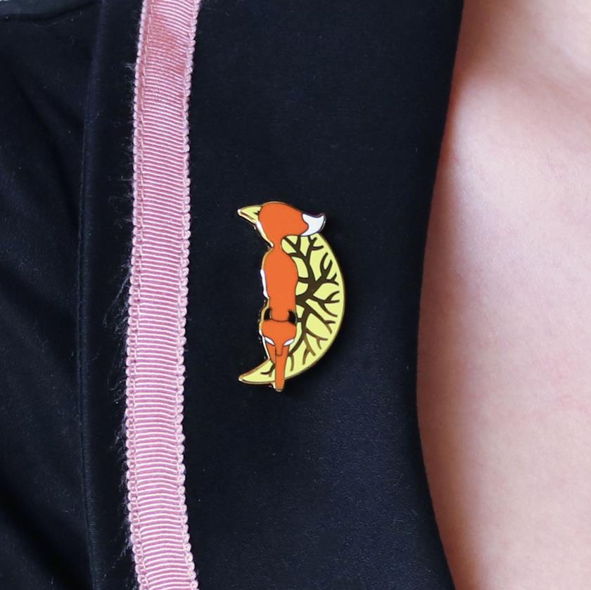 The Prowling Fox Enamel Pin