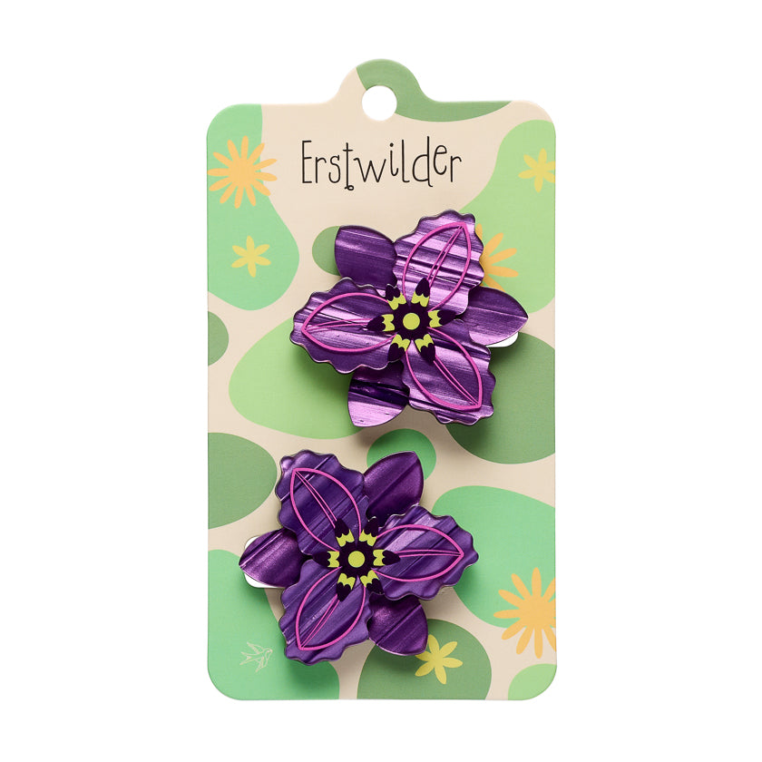 Chocolate Lily Hair Clips – 2 Piece