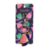 Fervent Feather Flower Enamel Keyring