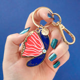 Fervent Feather Flower Enamel Keyring