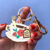 Fancy a Cuppa Enamel Key Ring