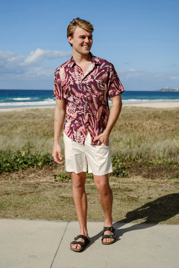 PEGGY AND FINN Burgundy Blooms SS Shirt