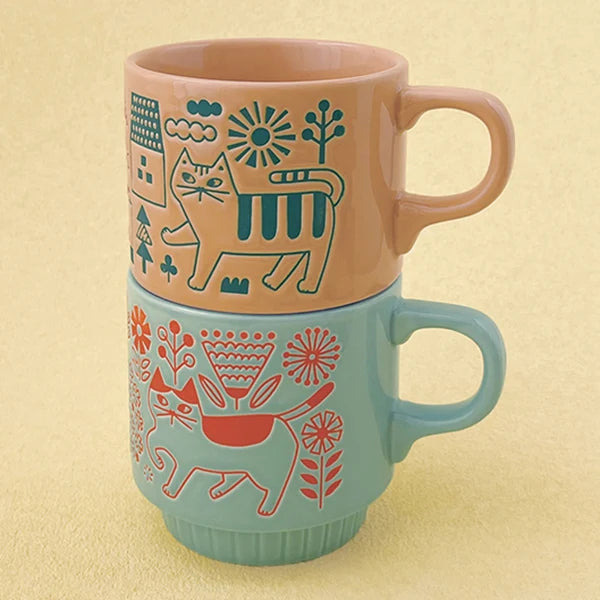 Walking Cat Stackable Mug - Street