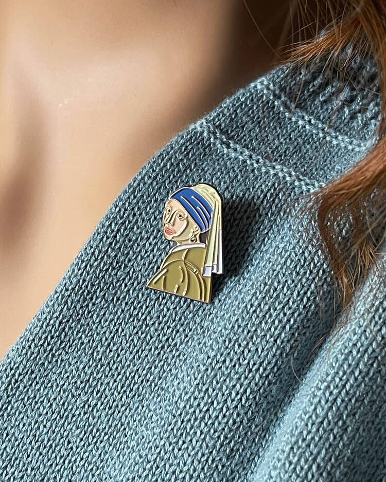 Girl with a Pearl Earring Enamel Pin