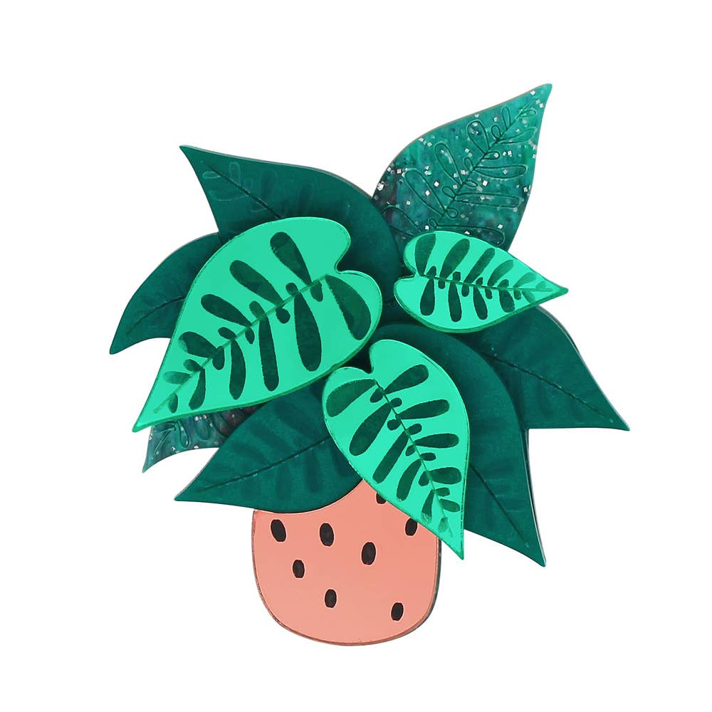 Houseplant Calathea Brooch