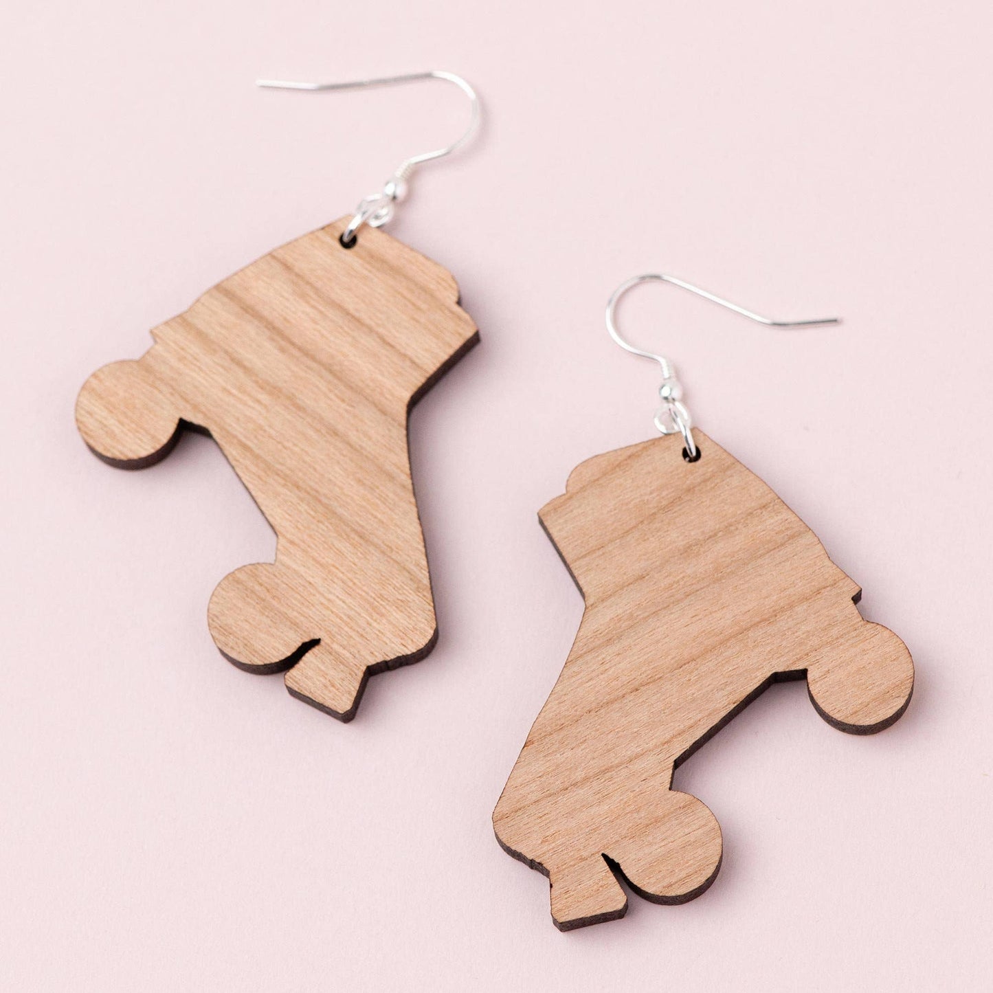 Rainbow Roller Skate Wooden Earrings