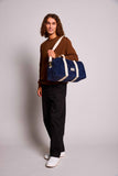 Charlie Velvet Navy Bowling Bag