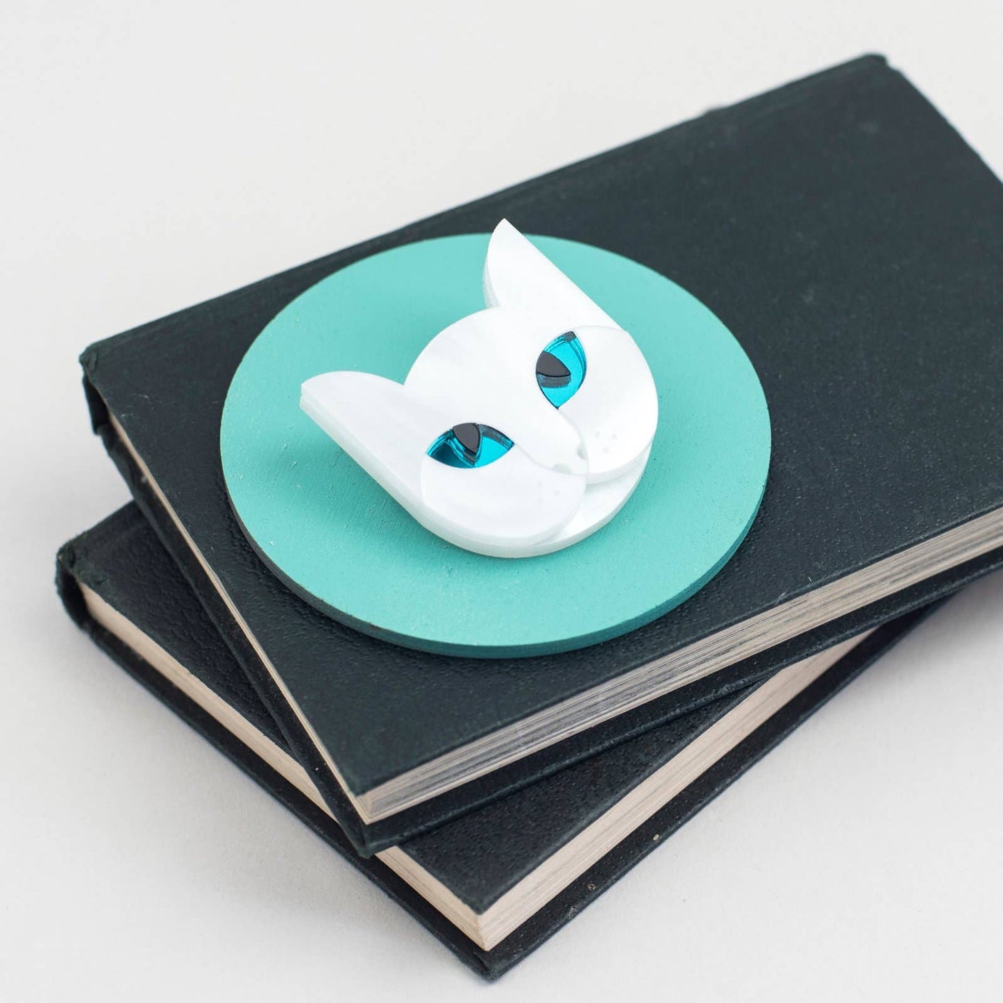 White Cat Acrylic Brooch