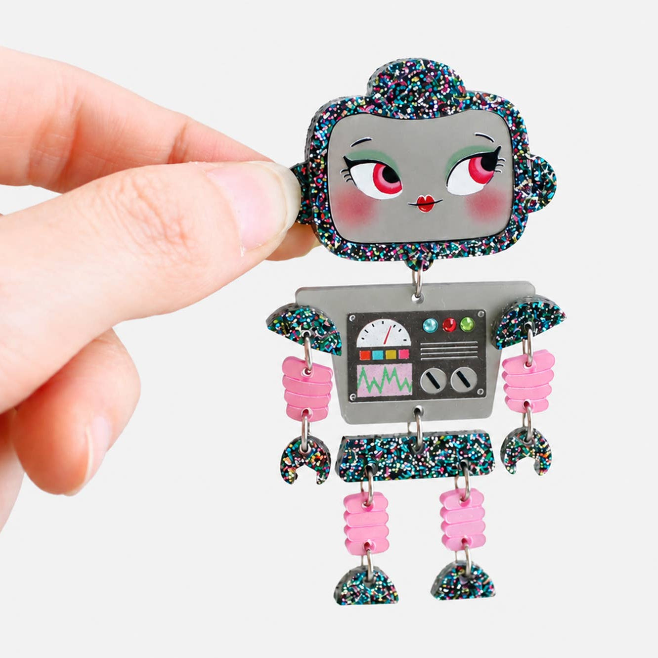 Retro Little Robot Brooch