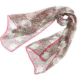 William Morris Pimpernel and Thyme Red Pure Silk Scarf