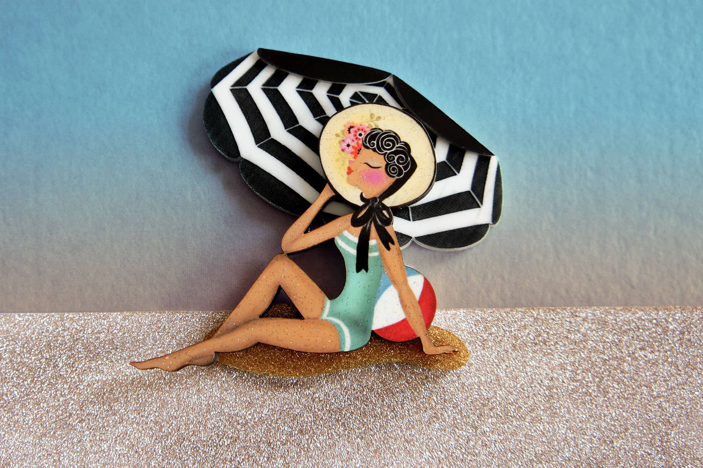 Girl on the Beach Brooch
