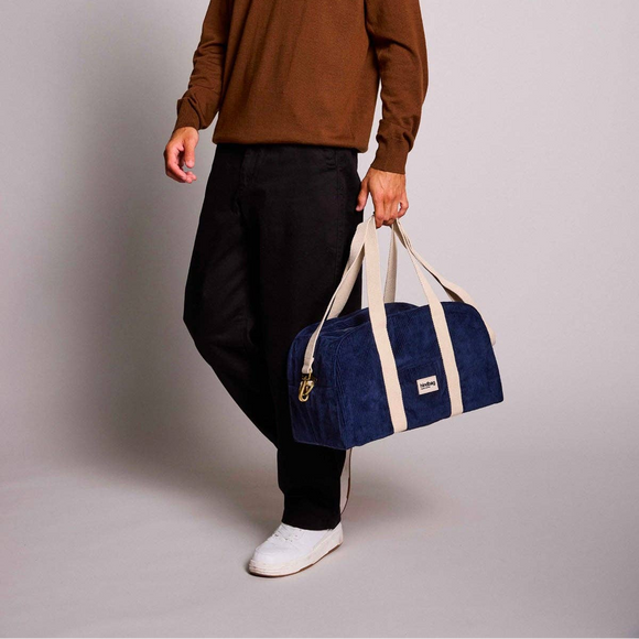 Charlie Velvet Navy Bowling Bag