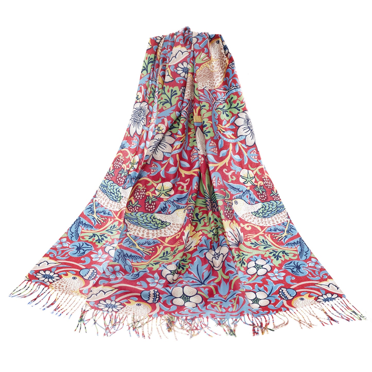 William Morris Strawberry Thief Red Pashmina