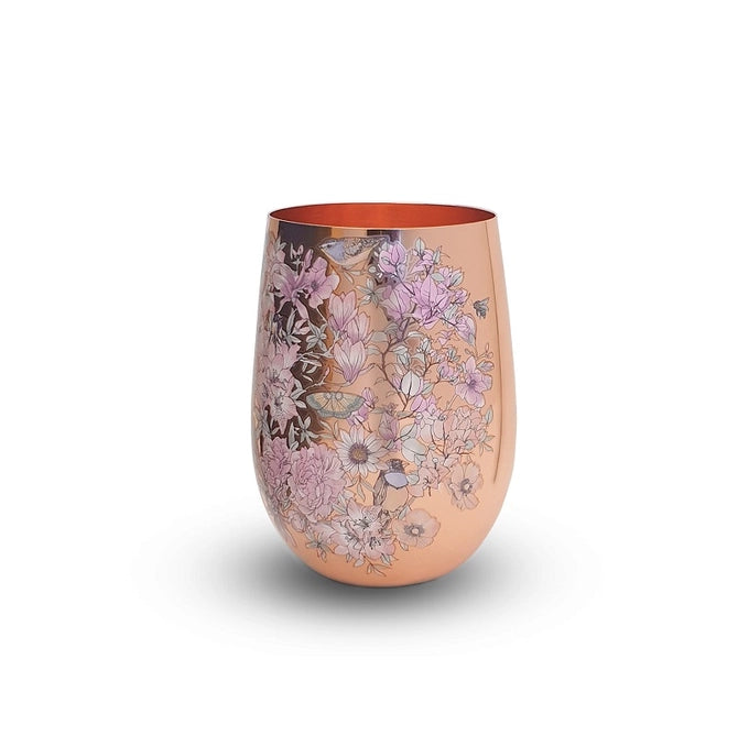 Floral Print Copper Glasses