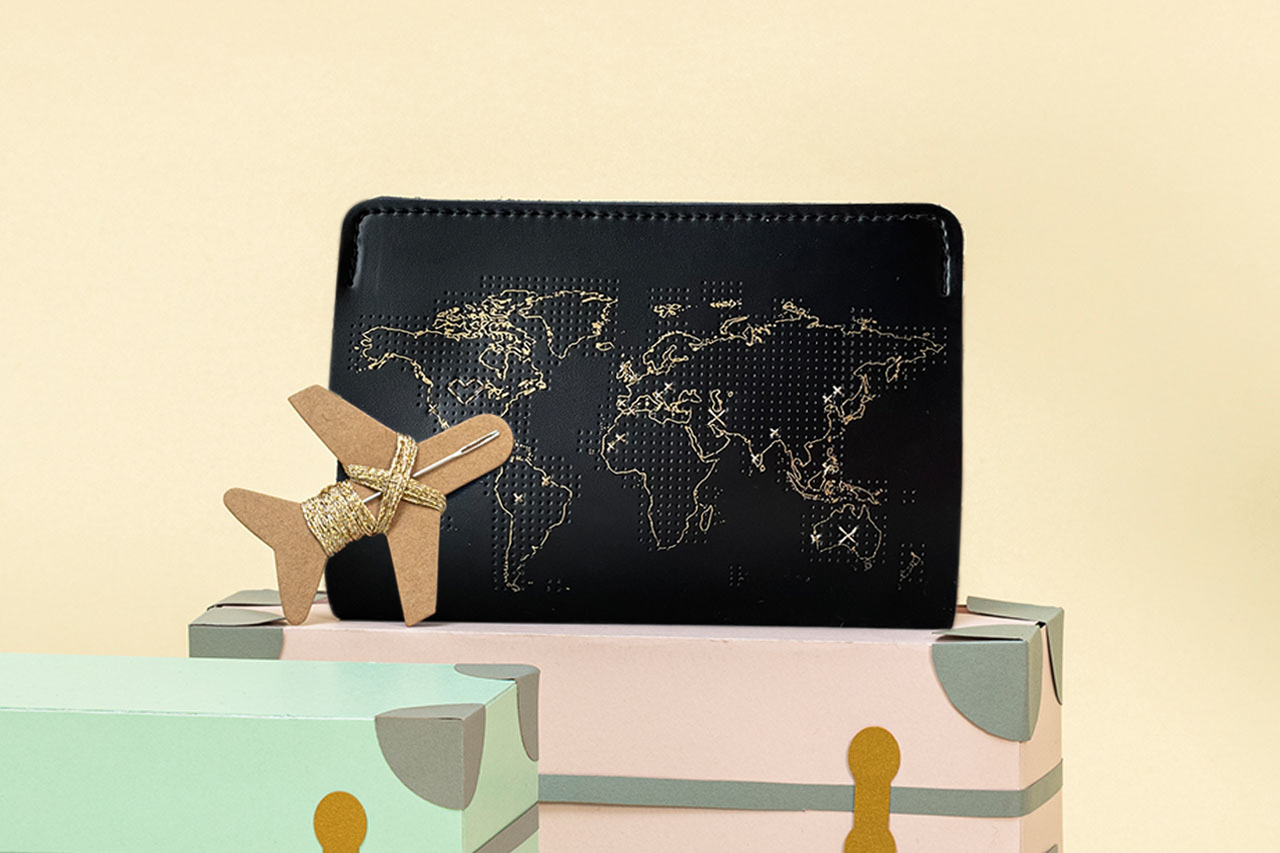 Stitch Where You've Been Passport Cover Kit - Vegan Black