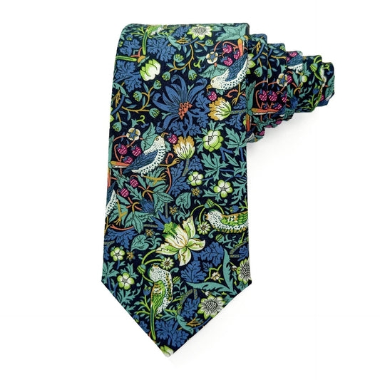 Strawberry Thief Blue Cotton Tie