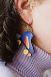 Rainbow Roller Skate Wooden Earrings