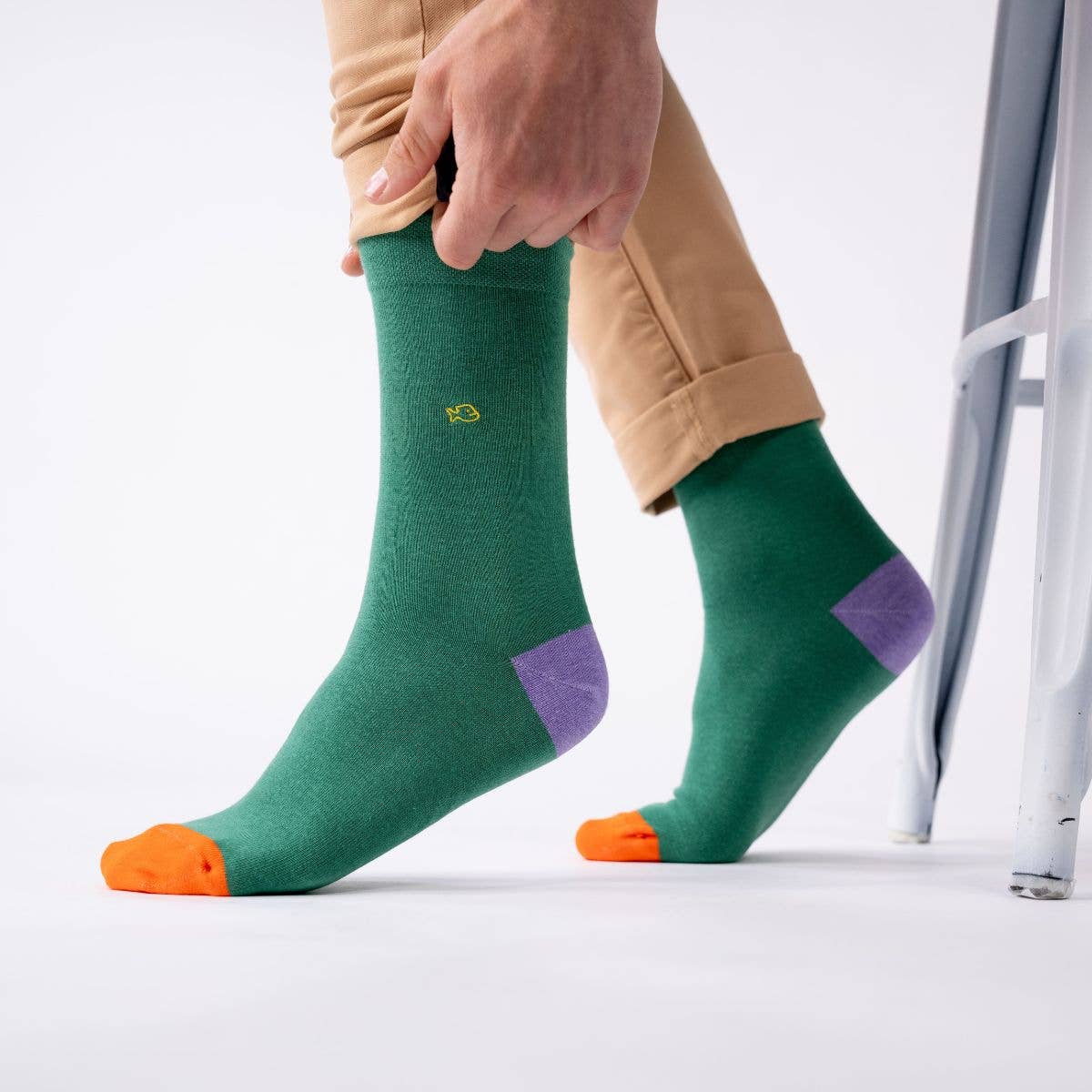 BILLYBELT Solid Combed Cotton Socks - Green