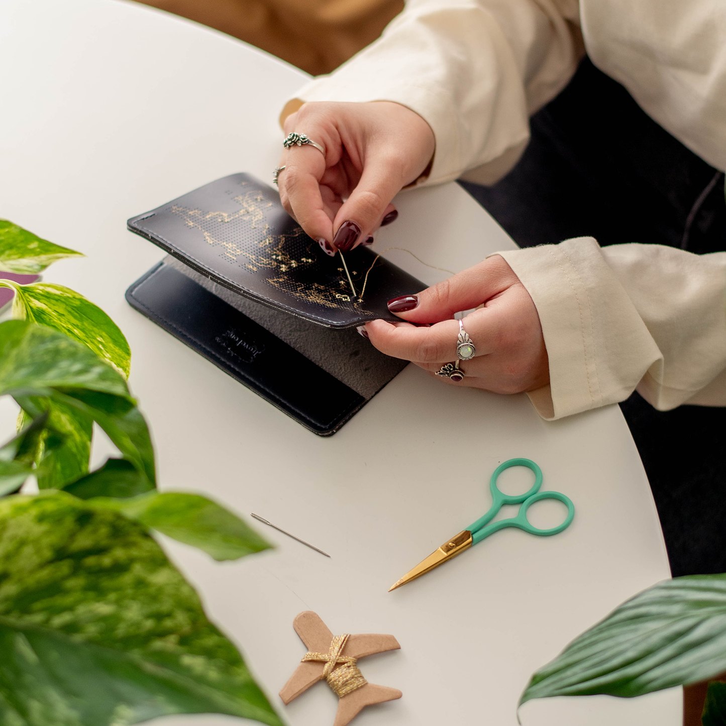 Stitch Where You've Been Passport Cover Kit - Vegan Black