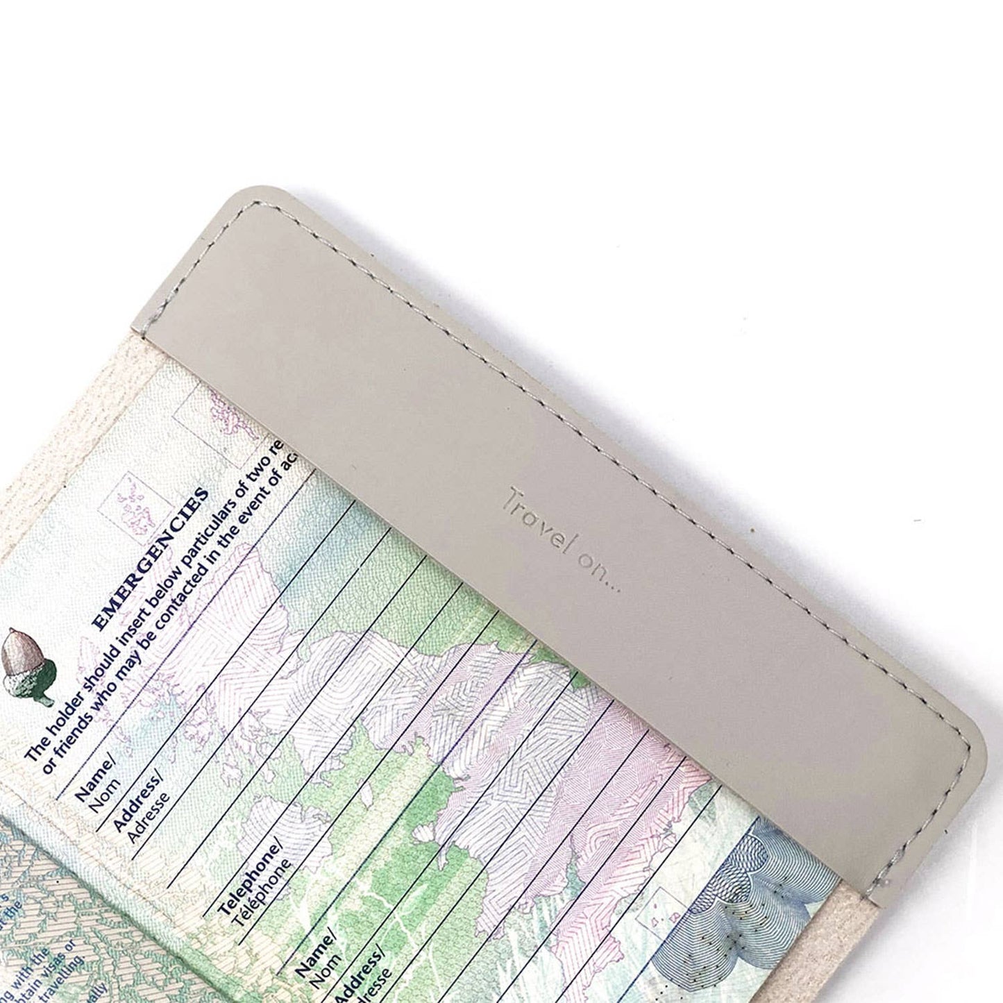 Stitch Where You've Been Passport Cover Kit - Vegan Grey