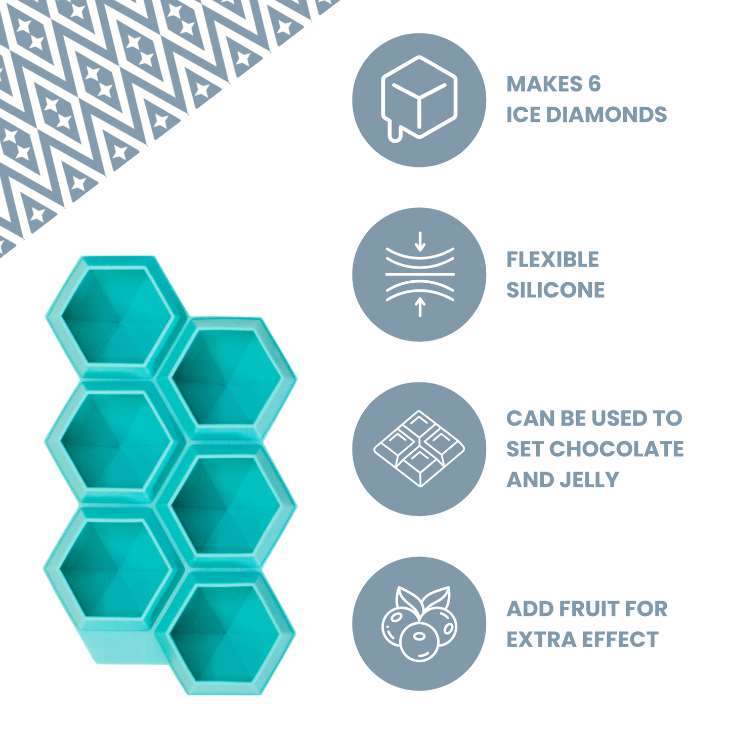 Diamond Silicone Ice Cube Tray